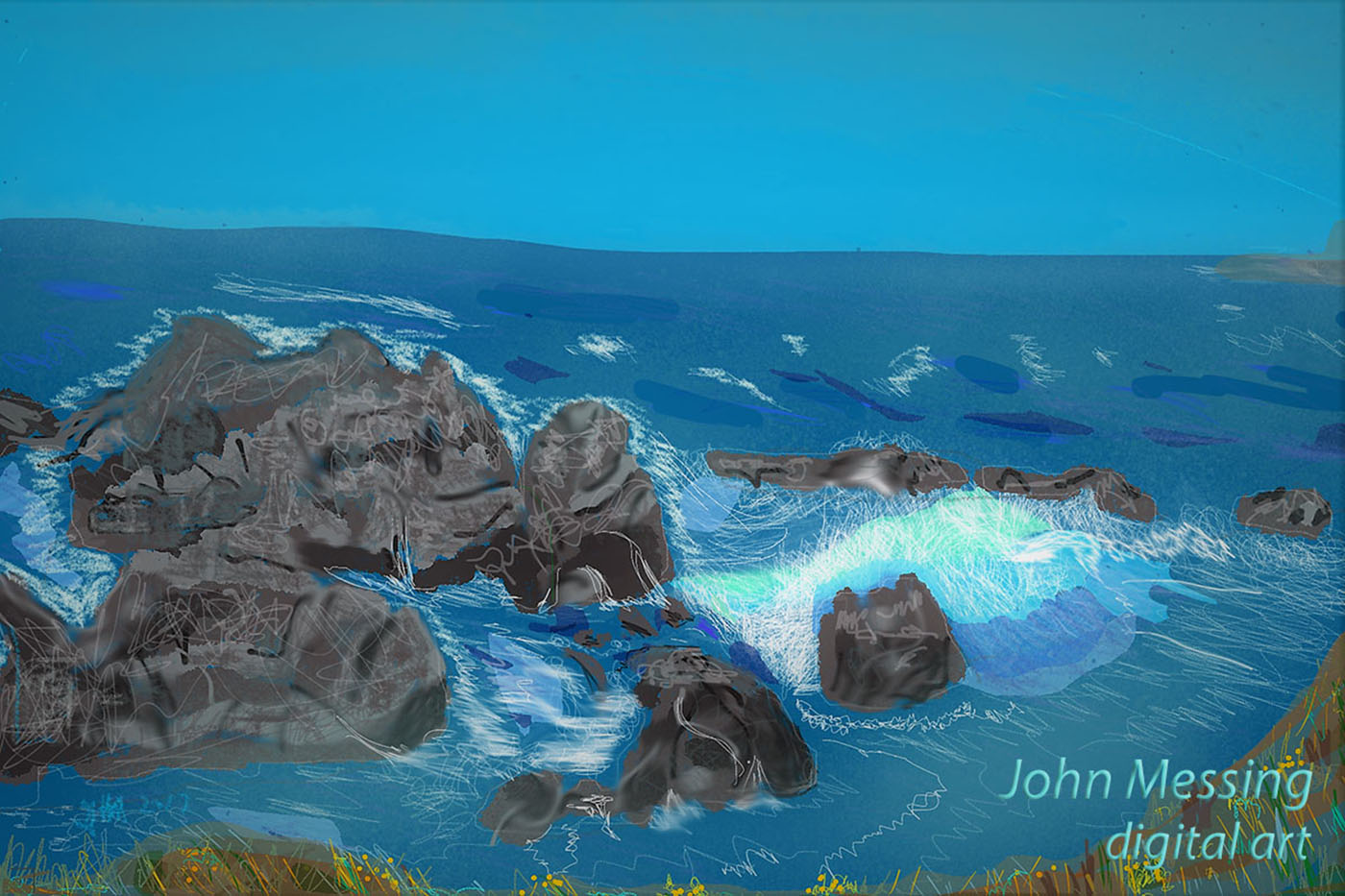 Breaking Wave painting by John Messing, registered copyright
